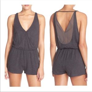 ALO YOGA “Hatha” Romper Charcoal Heather Grey
